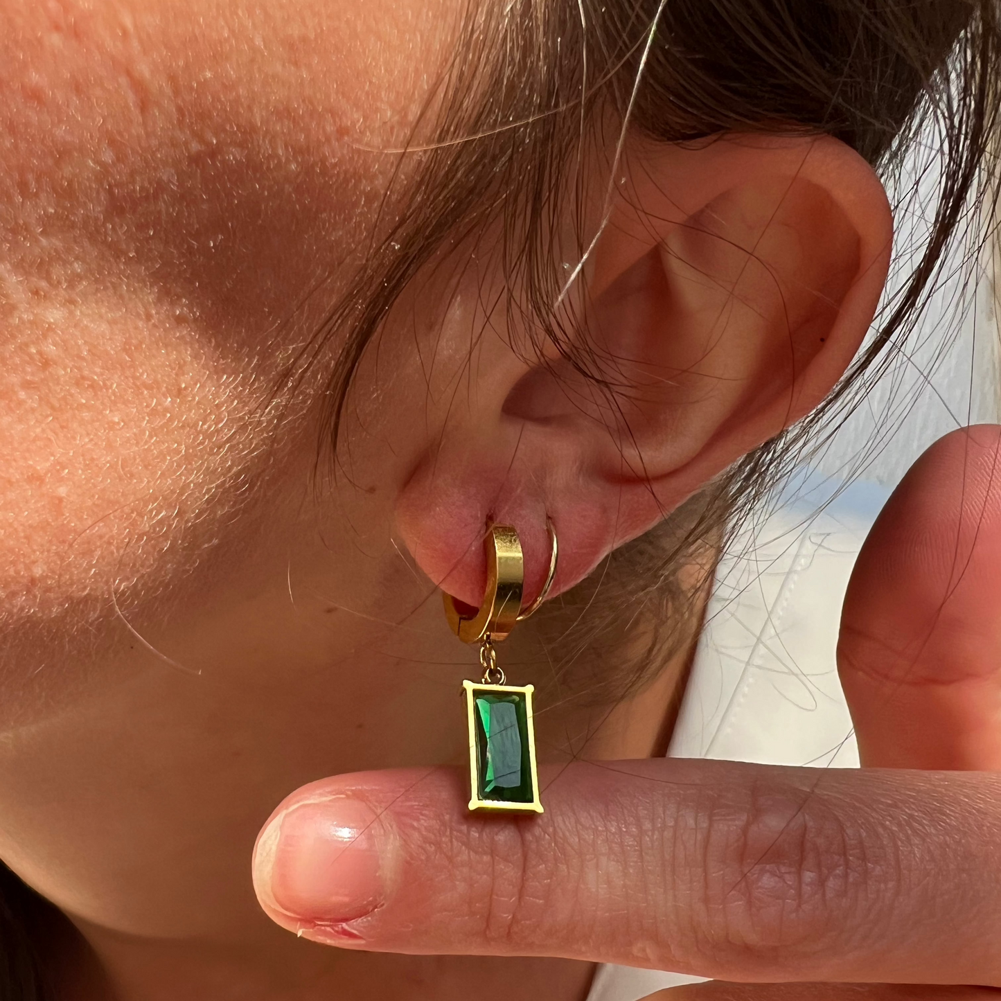 Boucles d'oreilles Emeraude