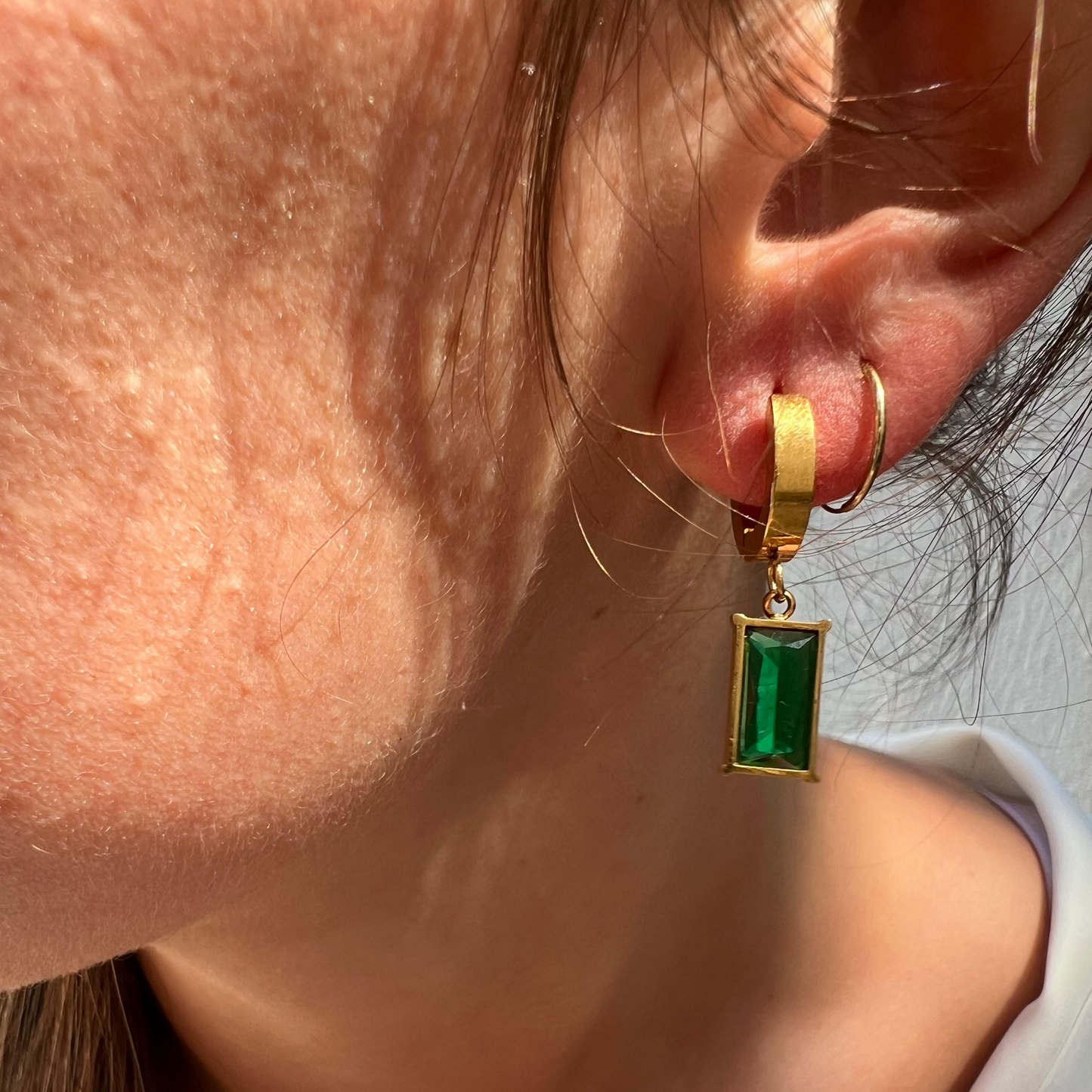 Boucles d'oreilles Emeraude