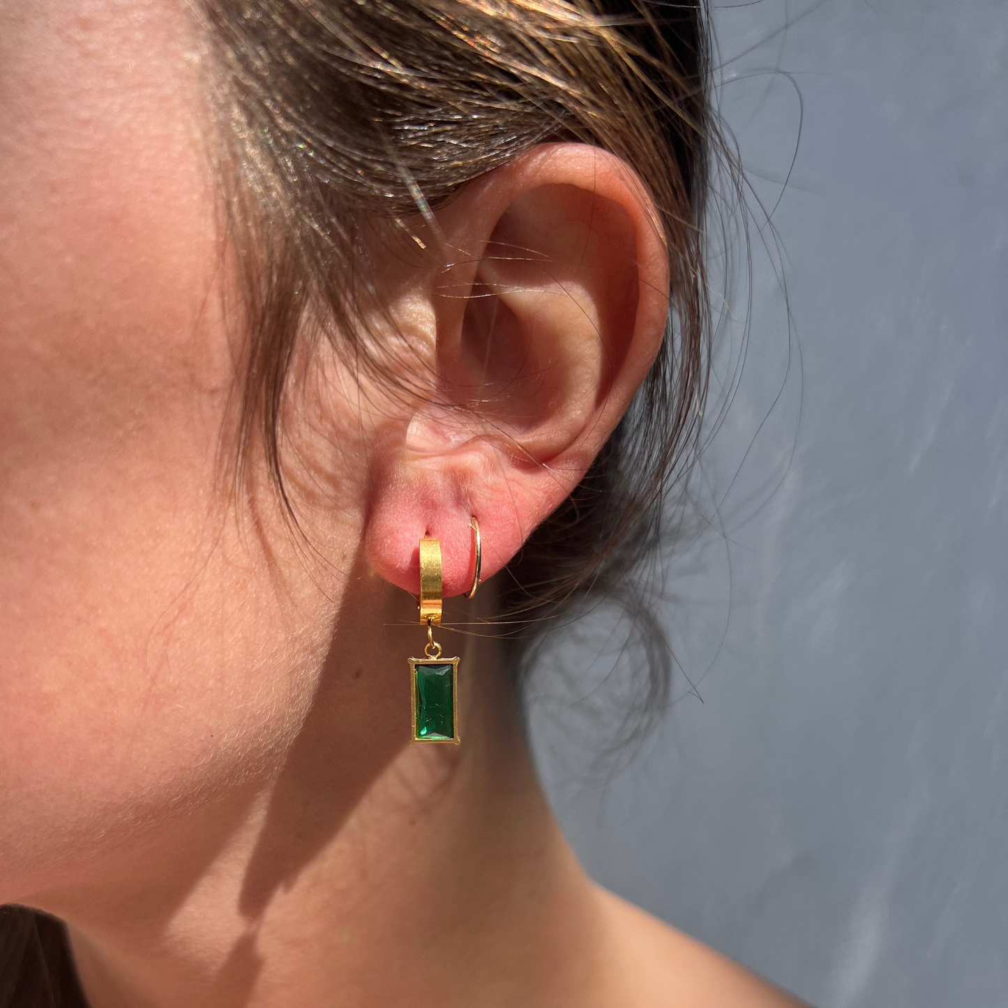 Boucles d'oreilles Emeraude