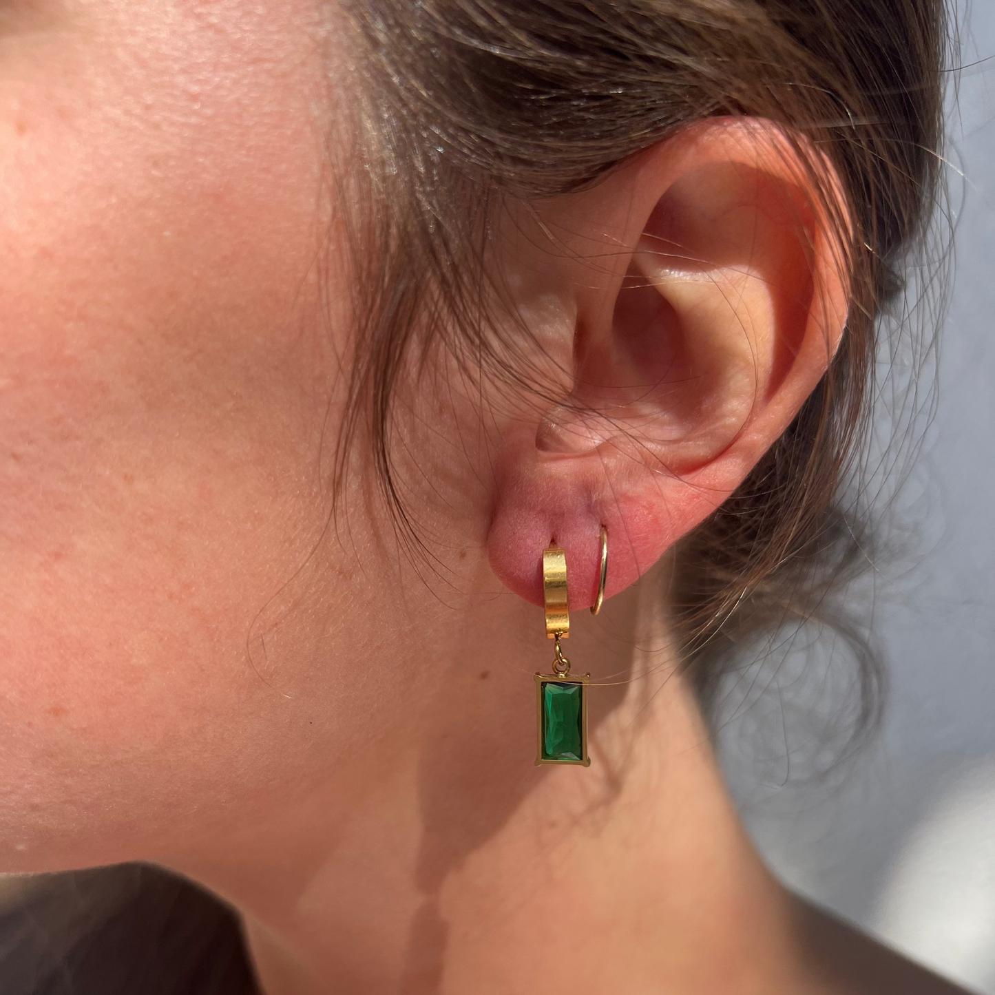 Boucles d'oreilles Emeraude